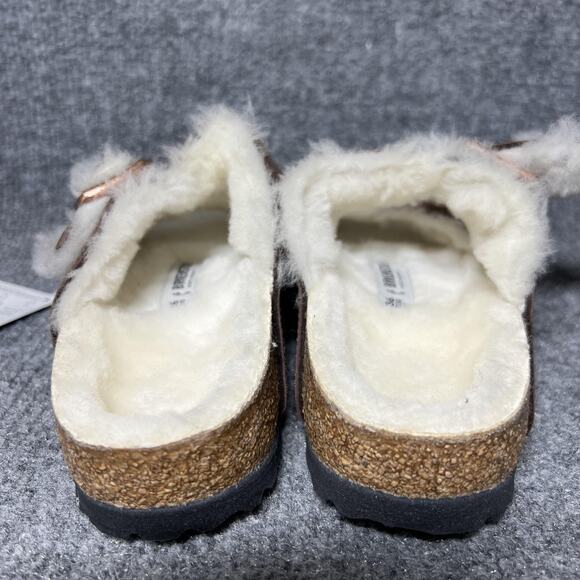 Birkenstock Sandals Womens Size 5 Brown Arizona Shearling Made in Germany EU 36 - Picture 4 of 9